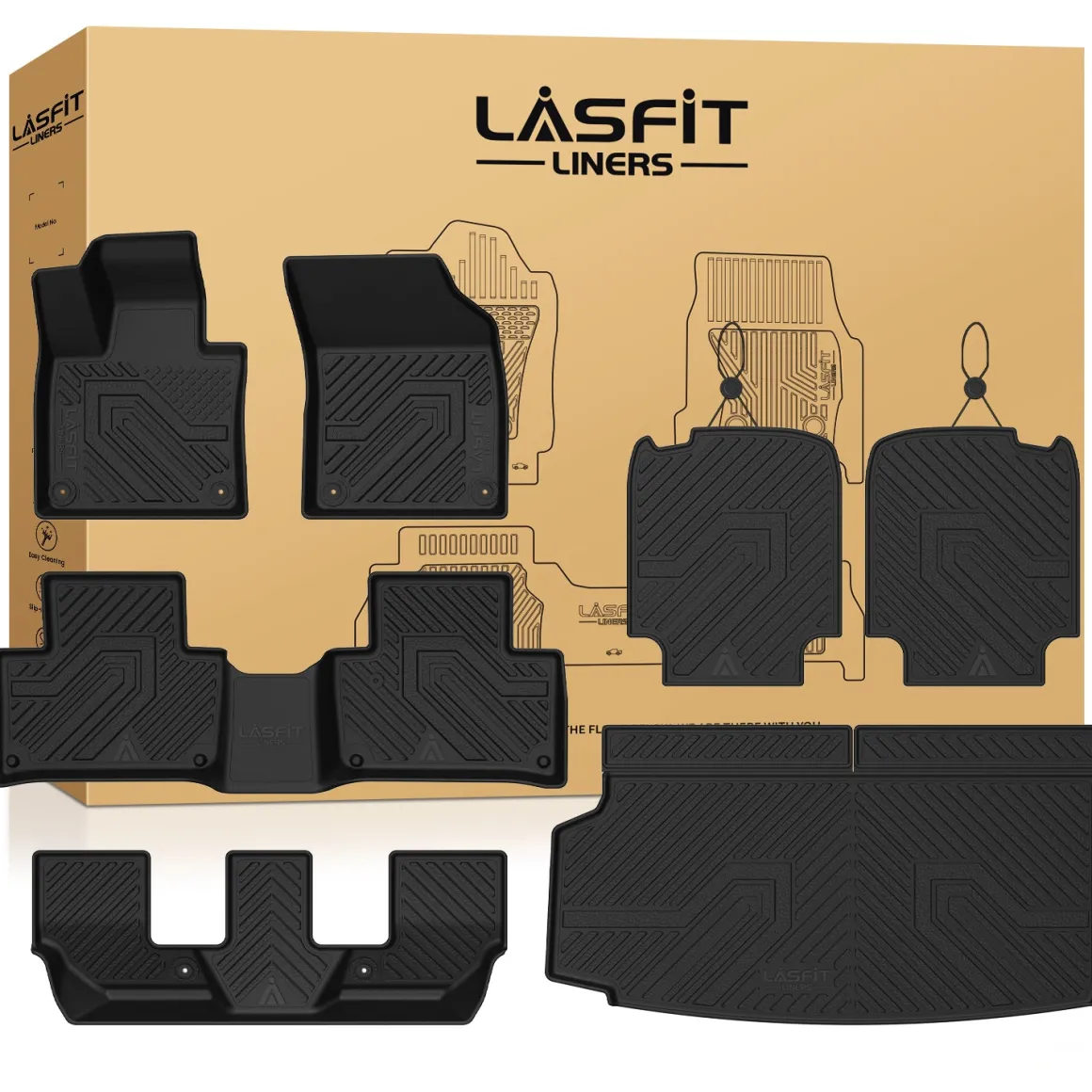 Fit for 2016-2026 Volvo XC90 Floor & Seatback & Cargo Mats, Not Fit Hybrid