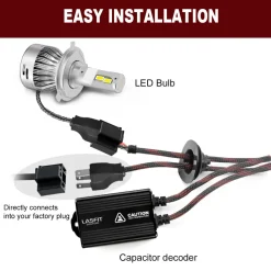 H4 9003 HB2 LED Bulb Canbus Adapter Anti-Hyper Flash