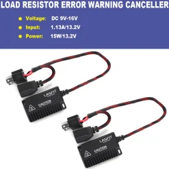 H4 9003 HB2 LED Bulb Load Resistor Harness Anti-Hyper Flash Error Free