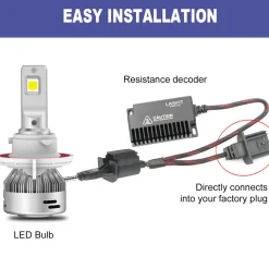 H13 9008 LED Bulb Load Resistor Harness Anti-Flicker Warning Canceler Decoder