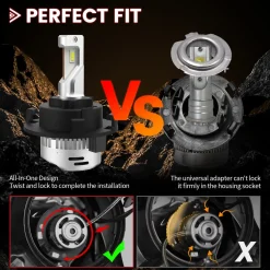 H7 LED Bulbs with Retainer Adapter Plug and Play Customized Design for Hyundai/Kia, 2 Bulbs
