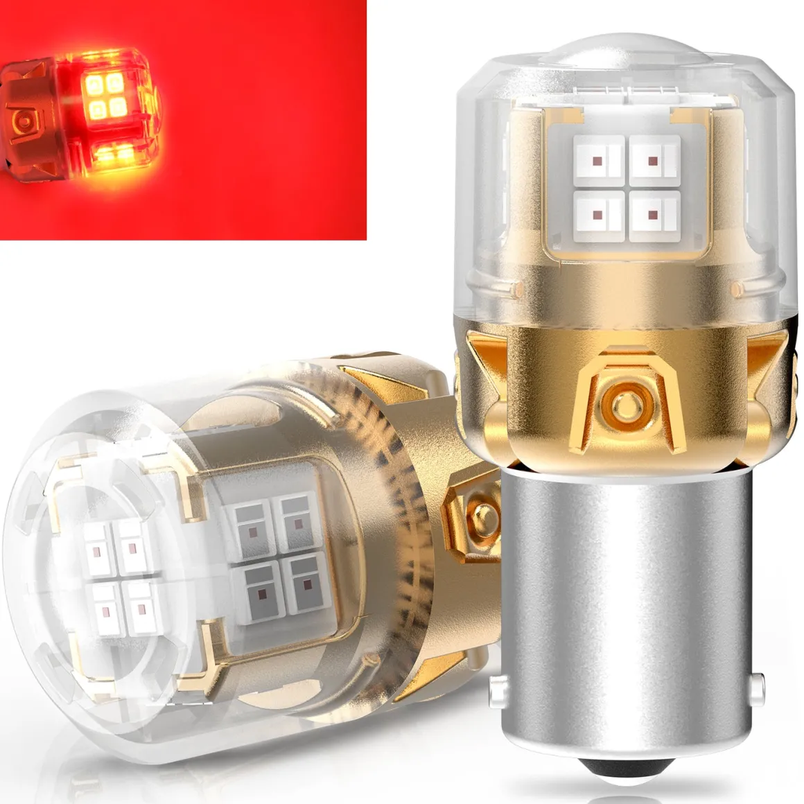 1156 1141 1003 LED Brake Tail Stop Parking Light Bulb | Brilliant Red (Don't Work for Trucks), 2 Bulbs | Upgraded L2 Series