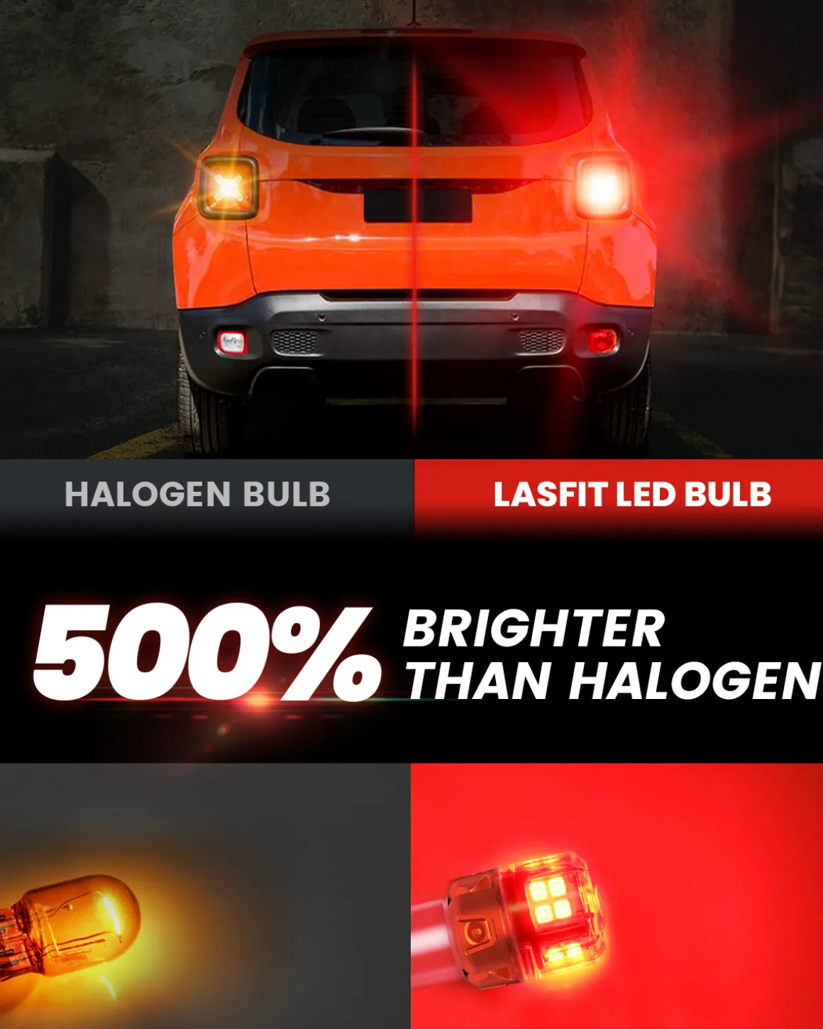 1156 1141 1003 LED Brake Tail Stop Parking Light Bulb | Brilliant Red (Don't Work for Trucks), 2 Bulbs | Upgraded L2 Series