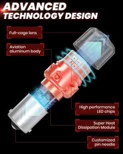 1156 1141 1003 LED Brake Tail Stop Parking Light Bulb | Brilliant Red (Don't Work for Trucks), 2 Bulbs | Upgraded L2 Series