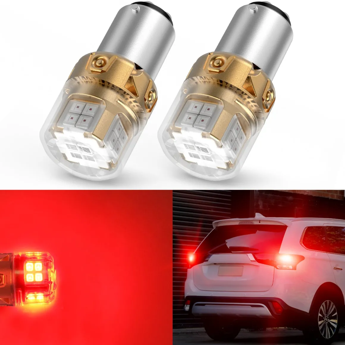1157 2057 2357 7528 LED Brake Tail Stop Parking Light Bulb | Brilliant Red (Don't Work for Trucks), 2 Bulbs | Upgraded L2 Series