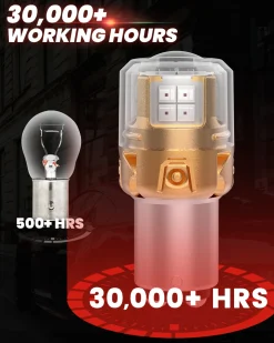 1157 2057 2357 7528 LED Brake Tail Stop Parking Light Bulb | Brilliant Red (Don't Work for Trucks), 2 Bulbs | Upgraded L2 Series