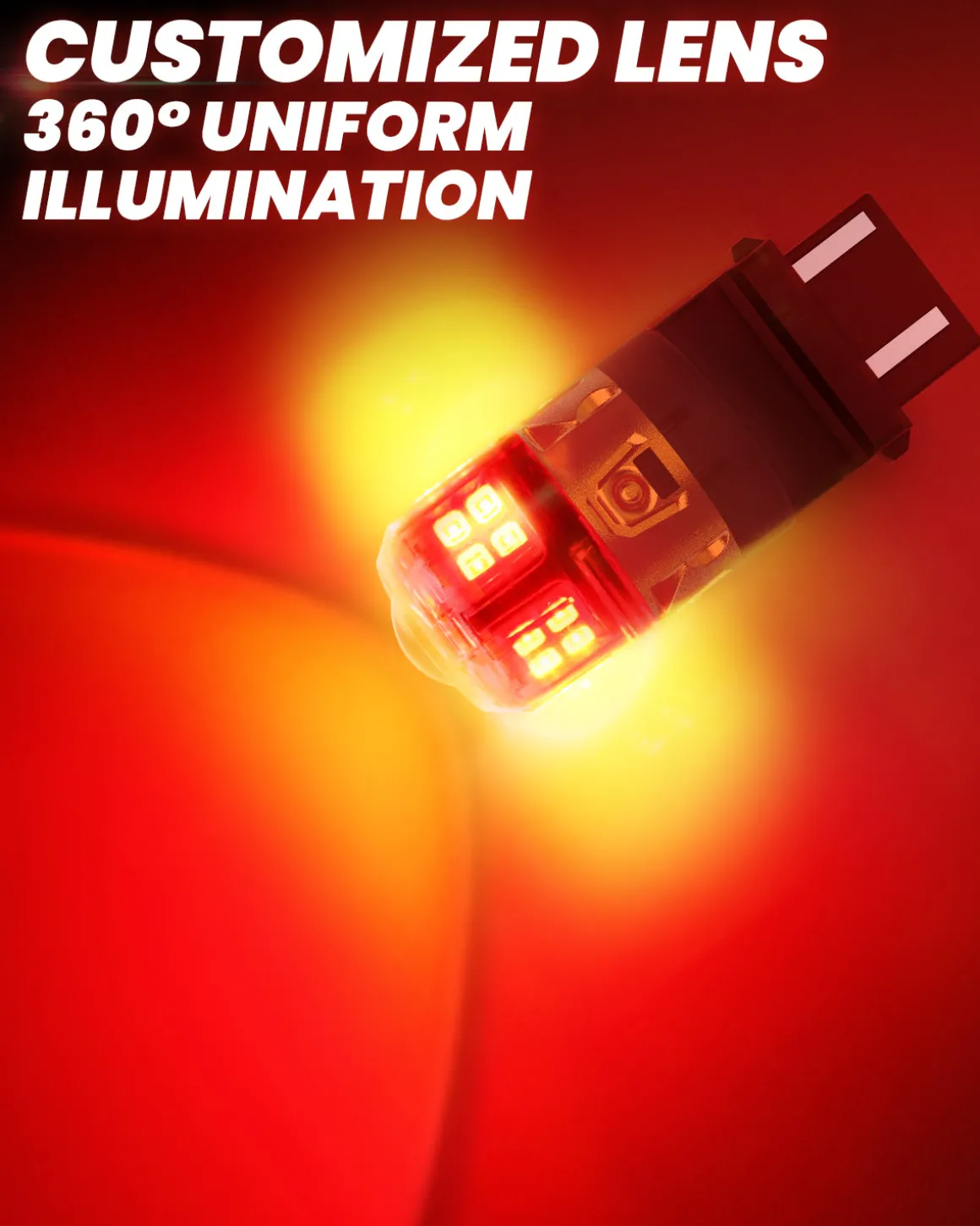 3157 3156 3057 4157 LED Brake Tail Stop Parking Light Bulb | Brilliant Red (Don't Work for Trucks), 2 Bulbs | Upgraded L2 Series