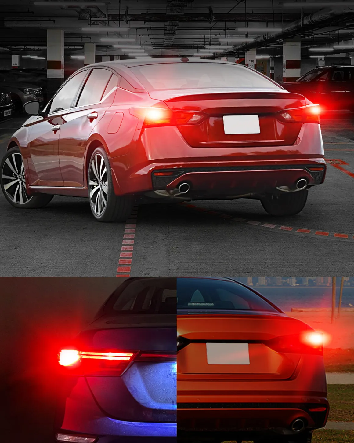 7443 7440 7444 LED Brake Tail Stop Parking Light Bulb | Brilliant Red, 2 Bulbs | Upgraded L2 Series