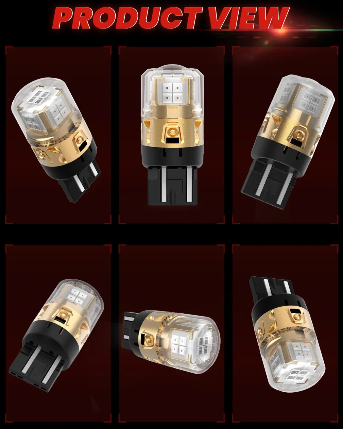 7443 7440 7444 LED Brake Tail Stop Parking Light Bulb | Brilliant Red, 2 Bulbs | Upgraded L2 Series