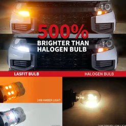 7443 7444 LED Front Turn Signal Bulbs CanBus-Ready Switchback CK Socket | T3 Series