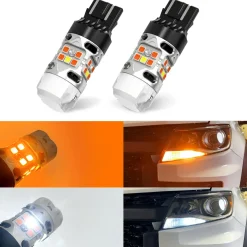 7443 7444 LED Front Turn Signal Bulbs CanBus-Ready Switchback CK Socket | T3 Series