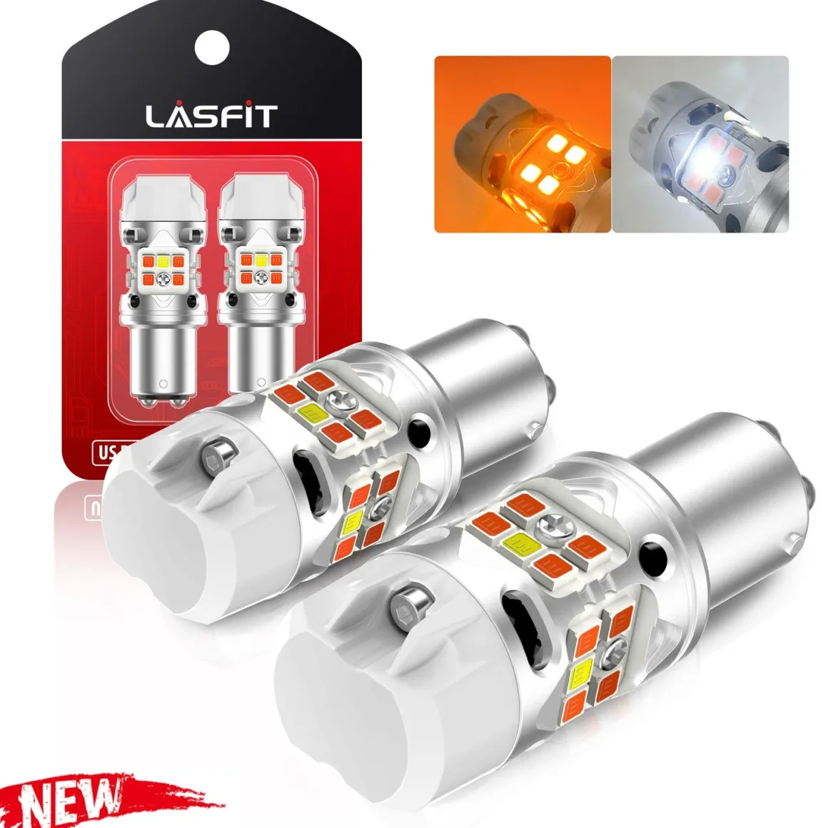 1157 2057 LED Front Turn Signal Bulbs CanBus-Ready Switchback | T3 Series