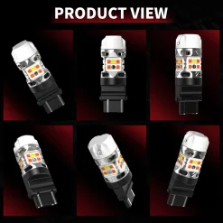 3157 4157 LED Front Turn Signal Bulbs CanBus-Ready Switchback | T3 Series