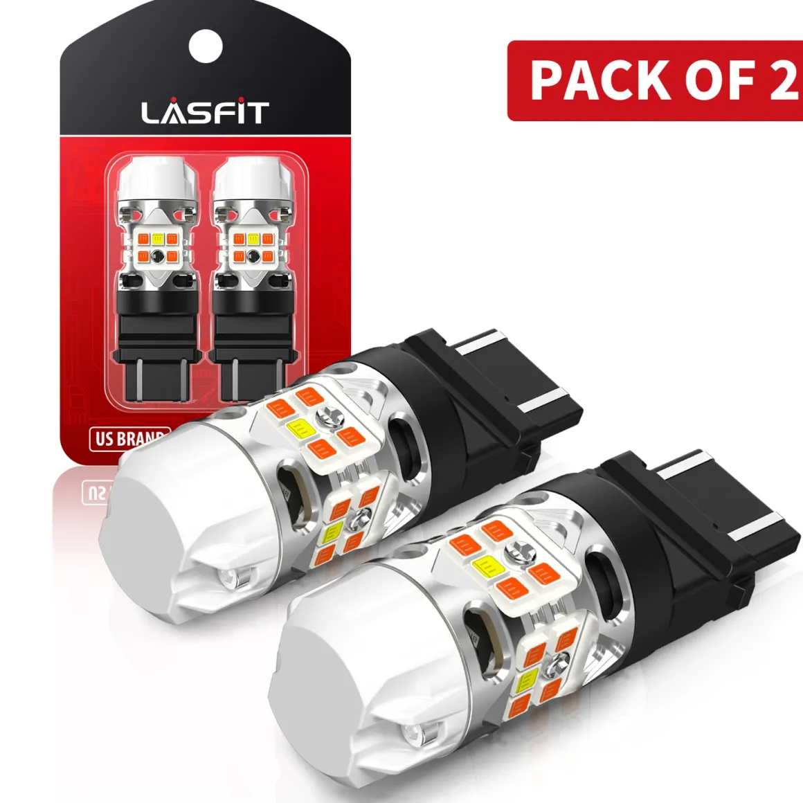 3157 4157 LED Front Turn Signal Bulbs CanBus-Ready Switchback | T3 Series