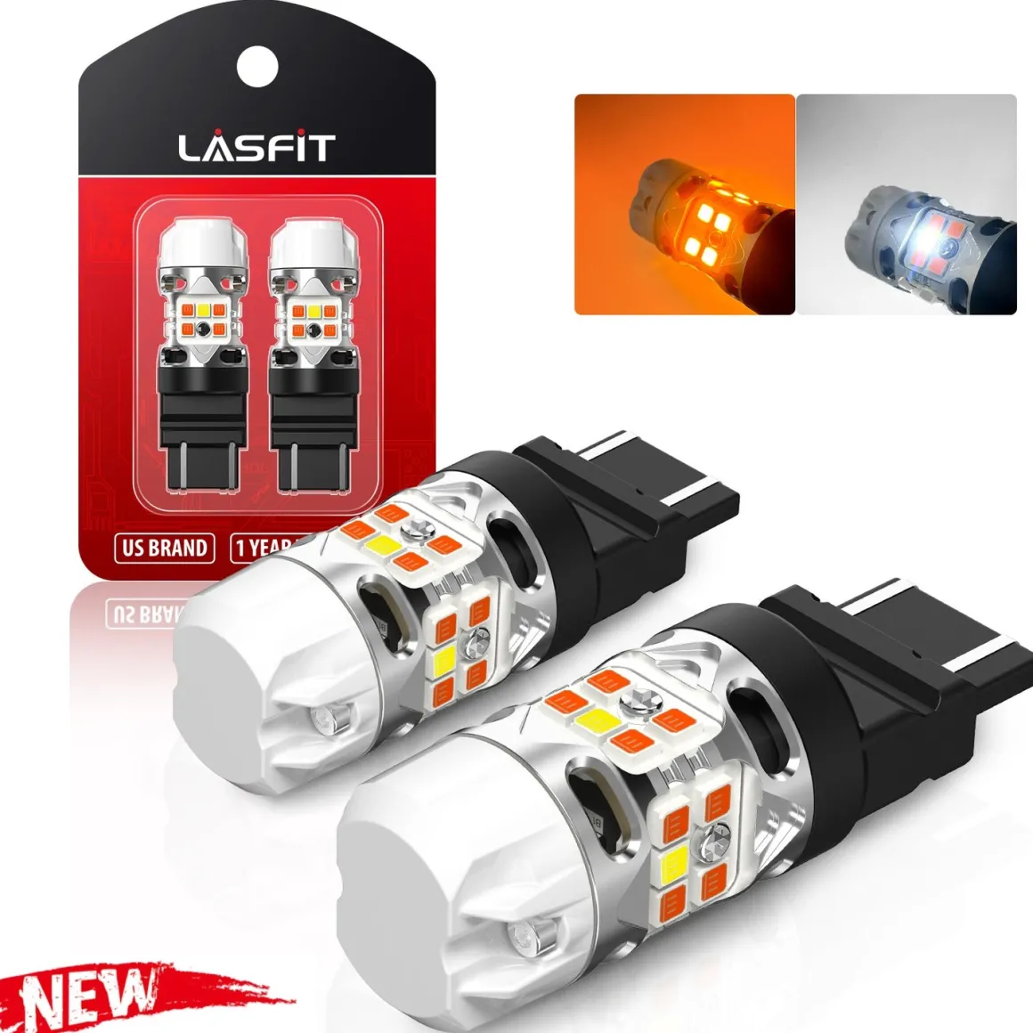 4257 LED Front Turn Signal Bulbs CanBus-Ready Switchback | T3 Series