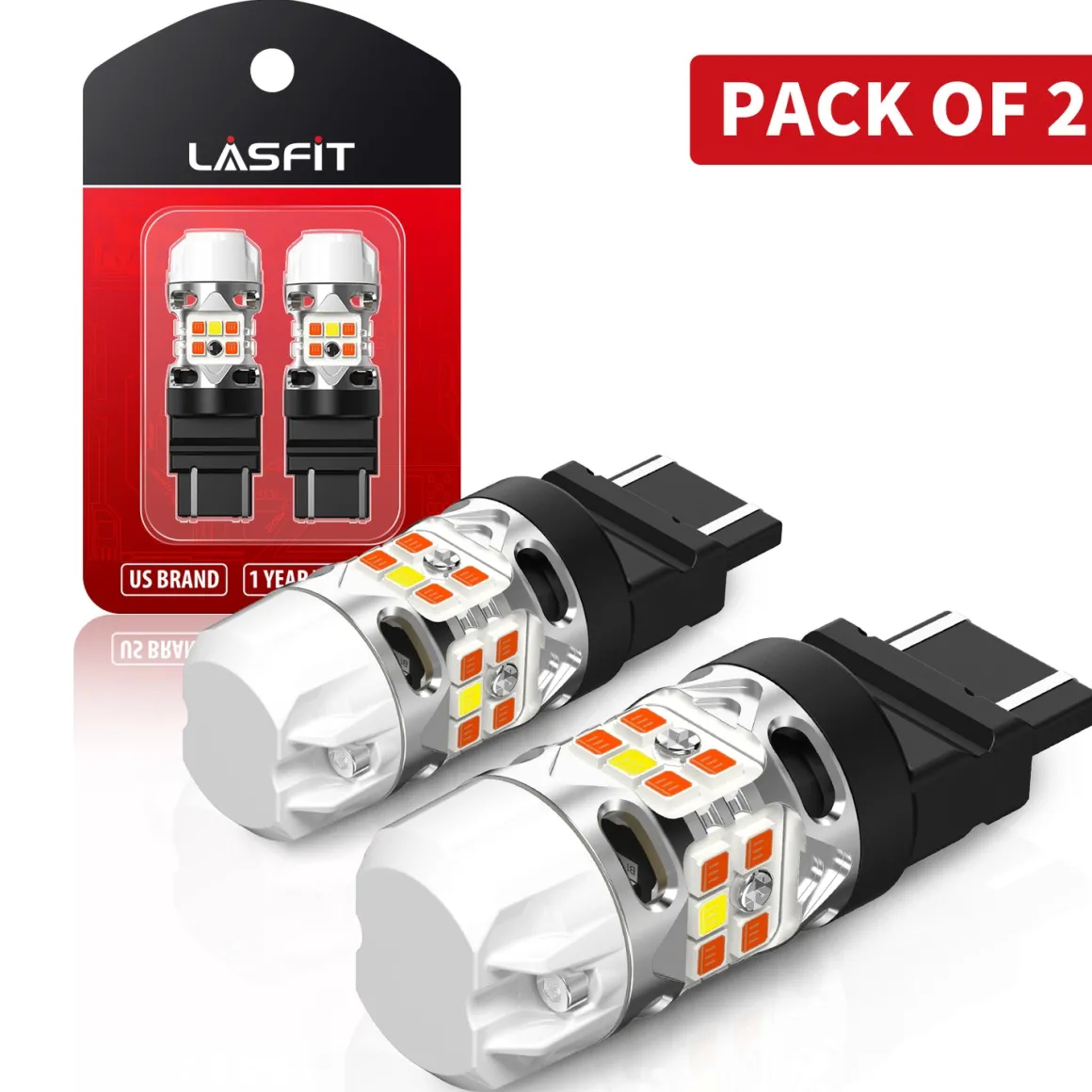 4257 LED Front Turn Signal Bulbs CanBus-Ready Switchback | T3 Series