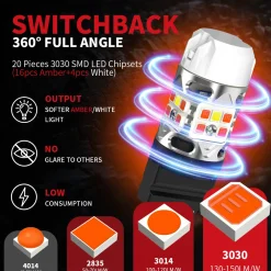 4257 LED Front Turn Signal Bulbs CanBus-Ready Switchback | T3 Series