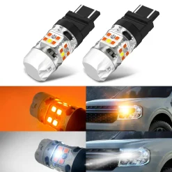4257 LED Front Turn Signal Bulbs CanBus-Ready Switchback | T3 Series