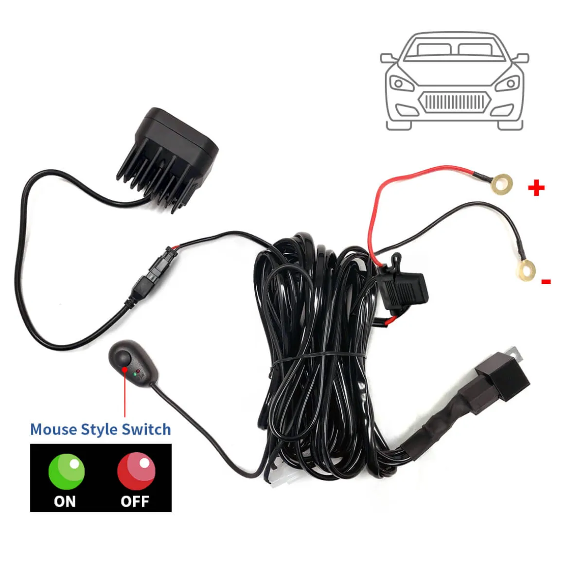 LED Light Bars Wiring Harness with DT Connector - 1 Lead