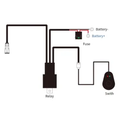 LED Light Bars Wiring Harness with DT Connector - 1 Lead