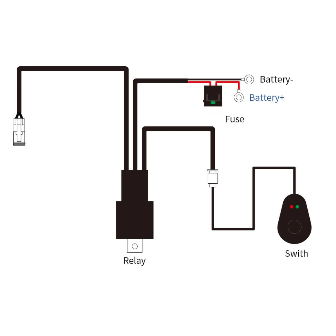 LED Light Bars Wiring Harness with DT Connector - 1 Lead