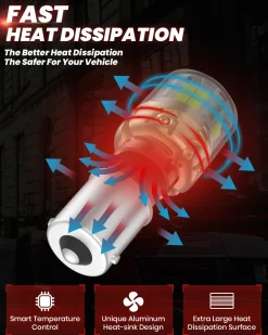 1156 1073 7506 1141 LED Reverse Backup Light Bulb | Xenon White, 2 Bulbs | Upgraded L2 Series