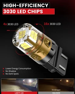 3157 3156 3057 4157 LED Reverse Backup Light Bulb | Xenon White,2 Bulbs | Upgraded L2 Series
