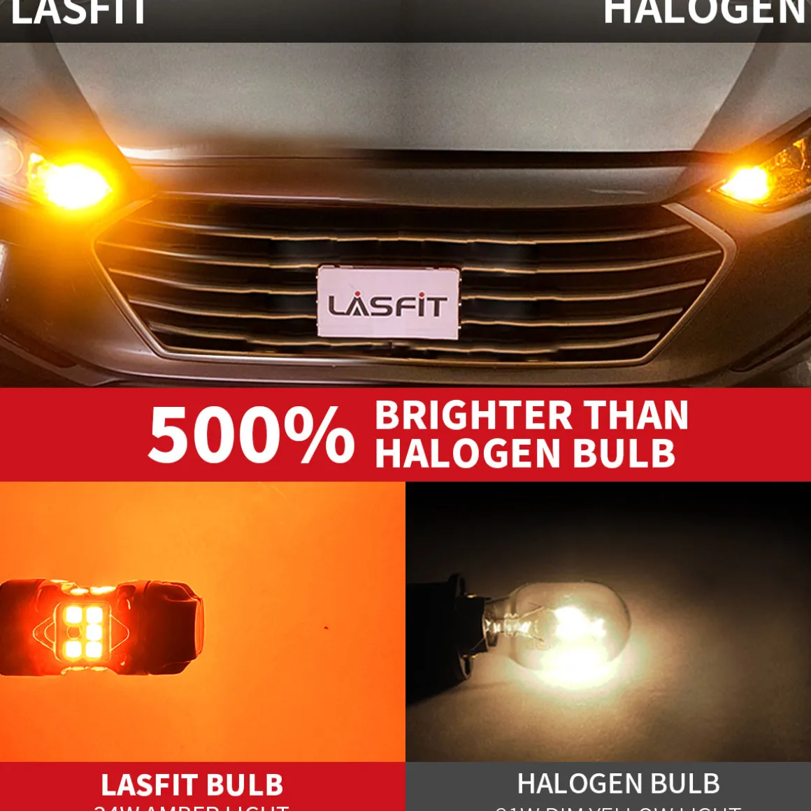 1157 2057 LED Turn Signal Bulbs CanBus-Ready Amber | T3 Series