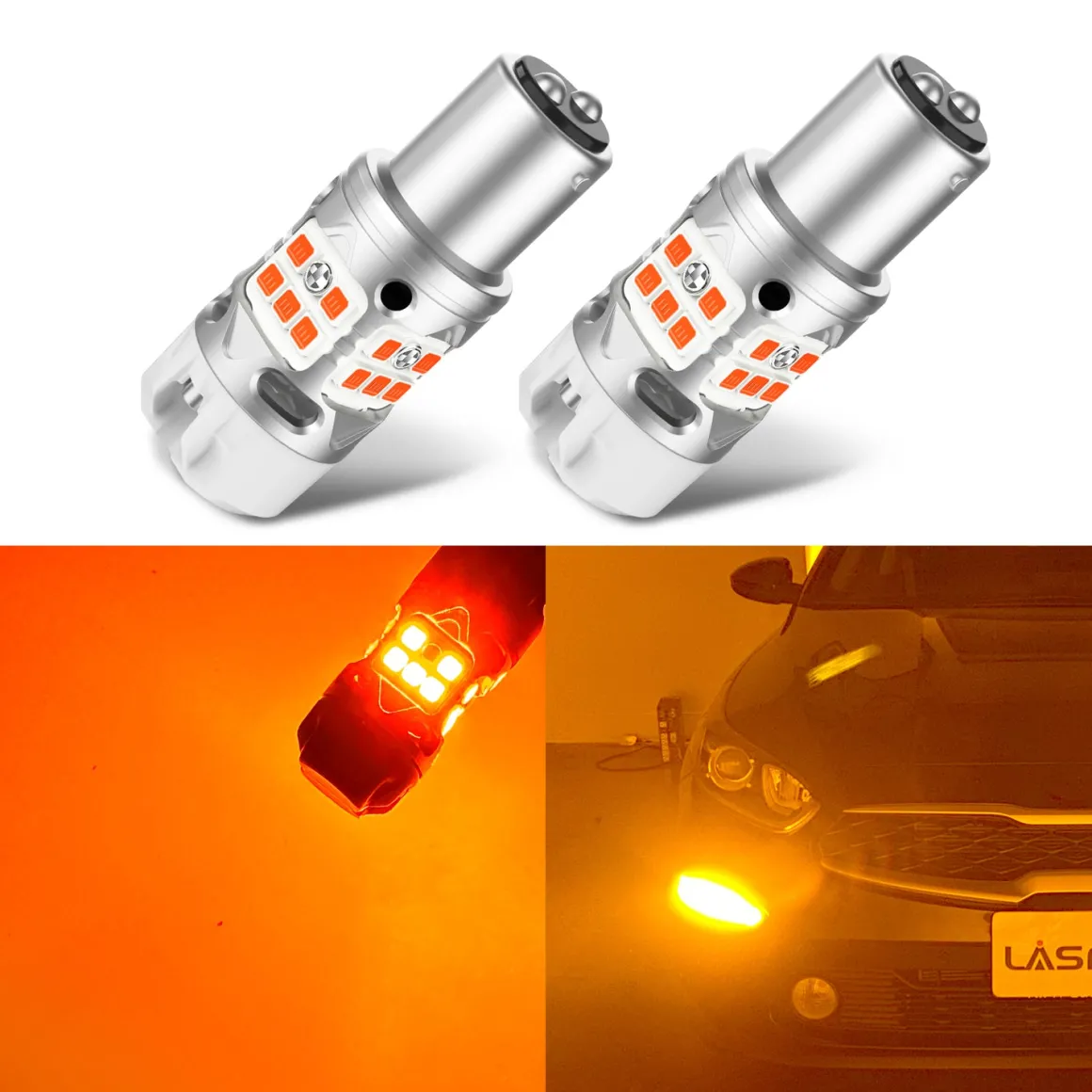 1157 2057 LED Turn Signal Bulbs CanBus-Ready Amber | T3 Series