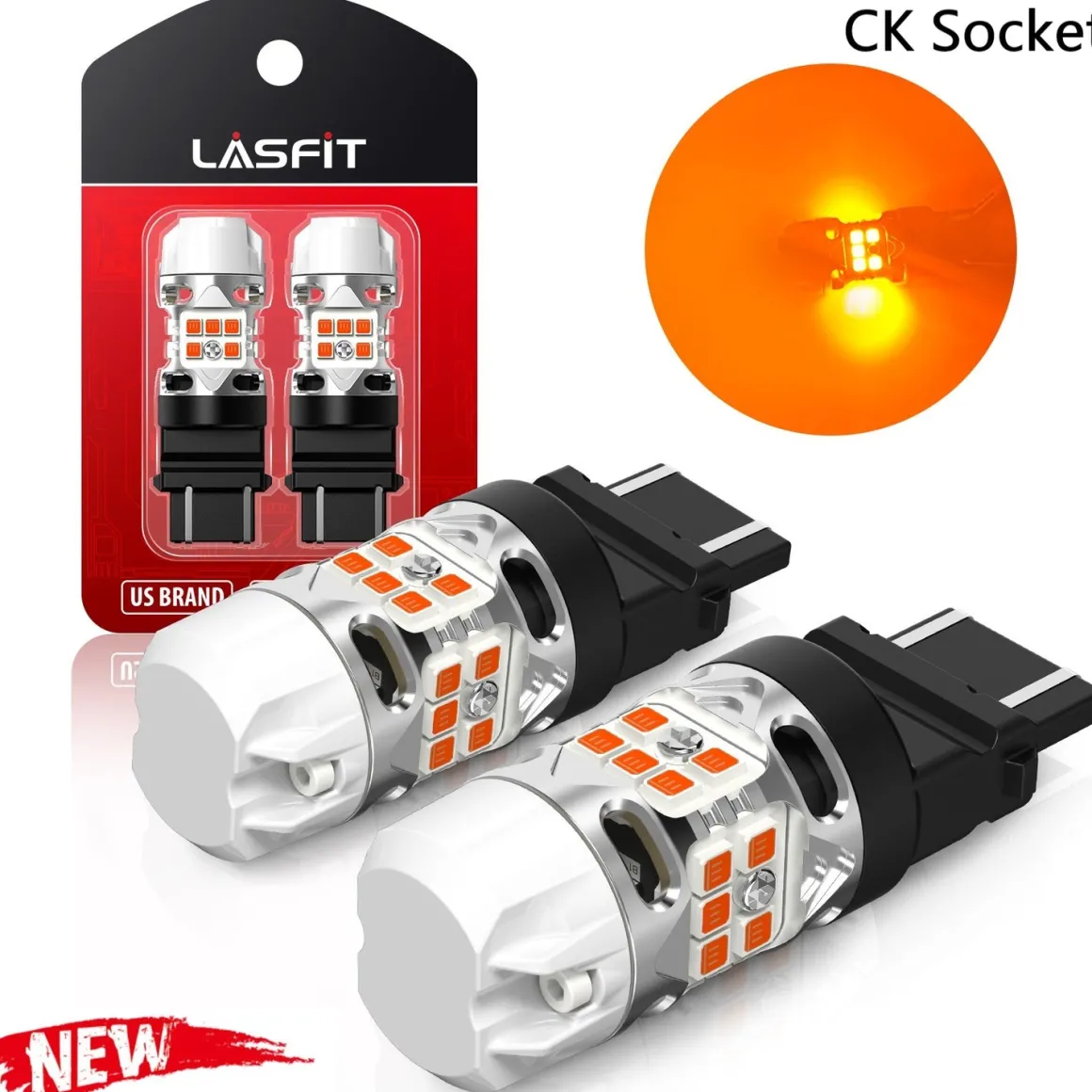 3157 4157 LED Turn Signal Bulbs CanBus-Ready Amber CK Socket | T3 Series