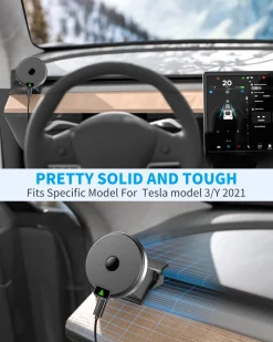 Magnetic Wireless Car Charger, Specific Phone Mount for 2021 Tesla Model 3 Model Y, 15W Max Fast Charging for iPhone 14 13 12 Series Compatible with MagSafe Case