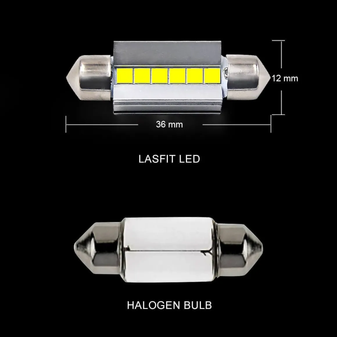 36MM 6418 6411 DE3423 LED Dome Map Trunk License Plate Light Bulb, 2 Bulbs