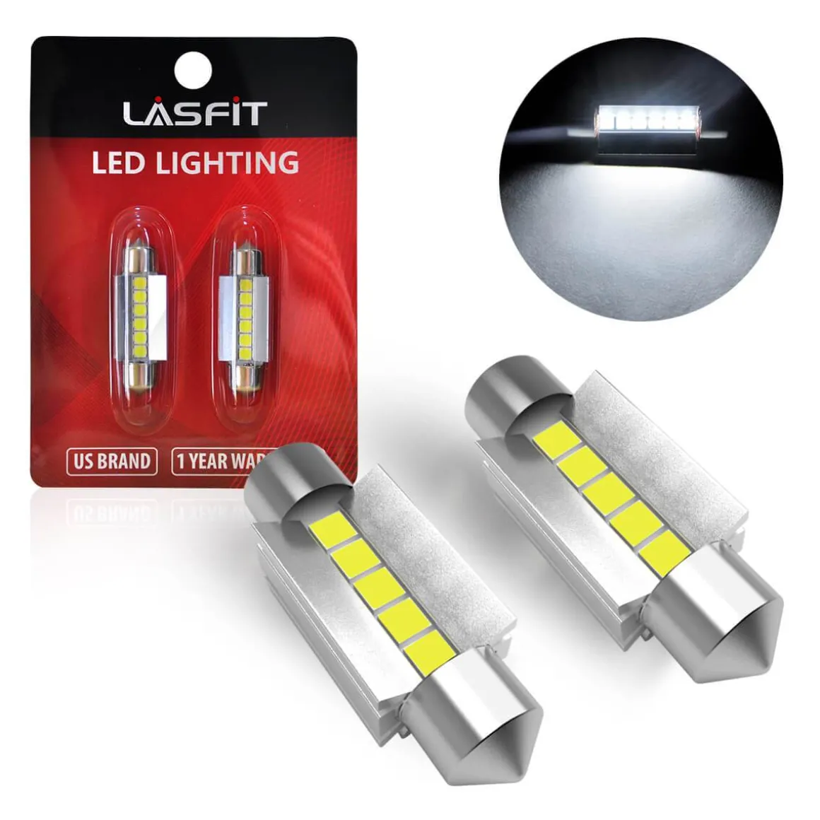 36MM 6418 6411 DE3423 LED Dome Map Trunk License Plate Light Bulb, 2 Bulbs