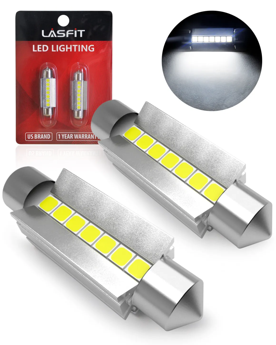 42MM 211-2 578 212-2 LED Dome Map Trunk License Plate Light Bulb, 2 Bulbs