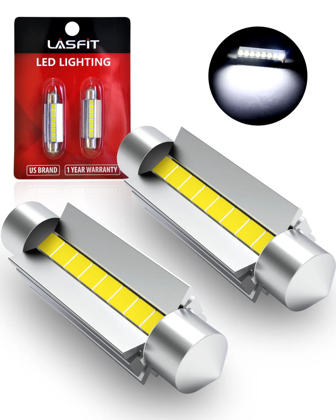 44MM 561 562 569 579 LED Dome Trunk Cargo License Plate Light Bulb, 2 Bulbs