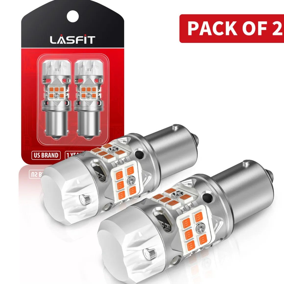 1156 P21W LED Turn Signal Bulbs CanBus-Ready Amber | T3 Series
