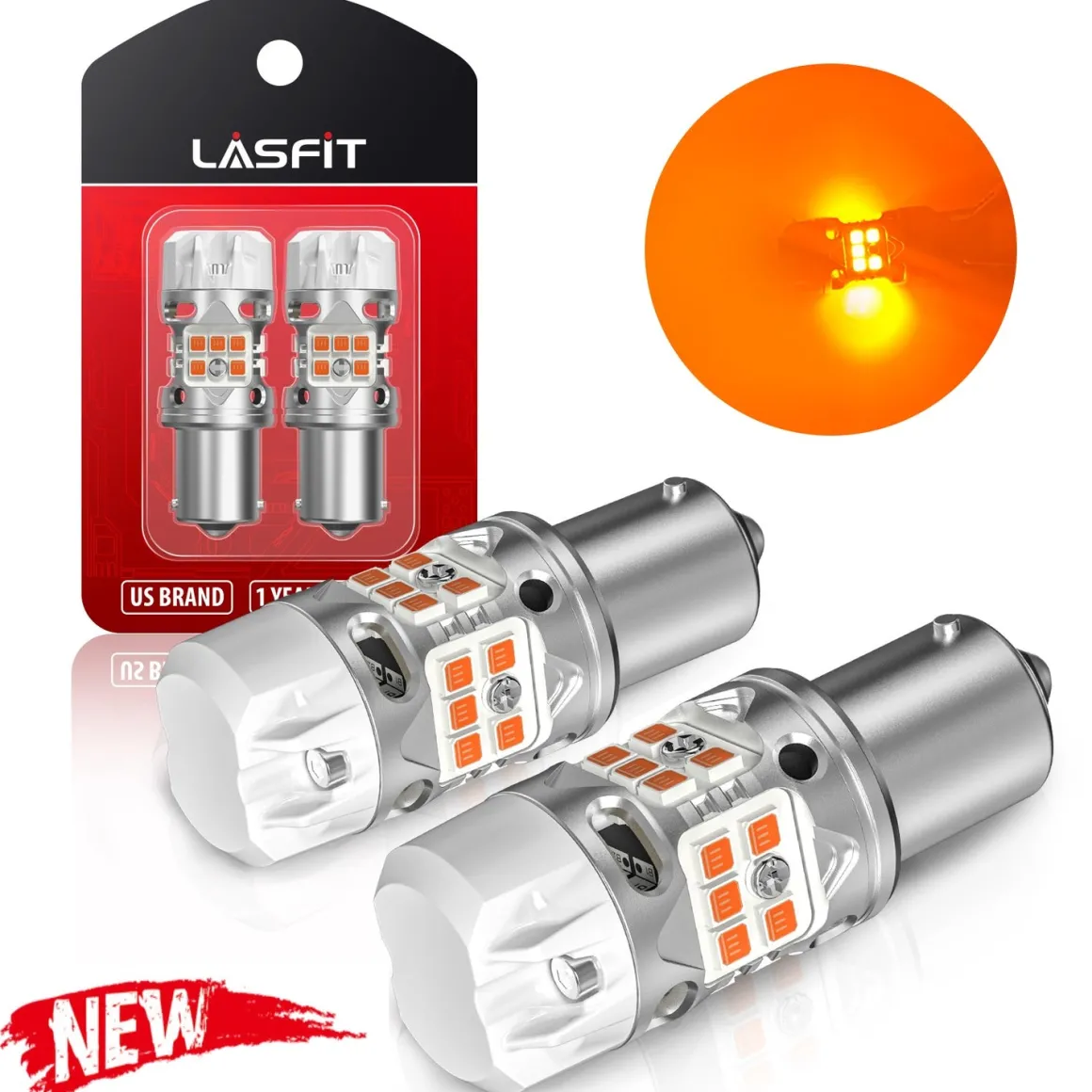 1156 P21W LED Turn Signal Bulbs CanBus-Ready Amber | T3 Series