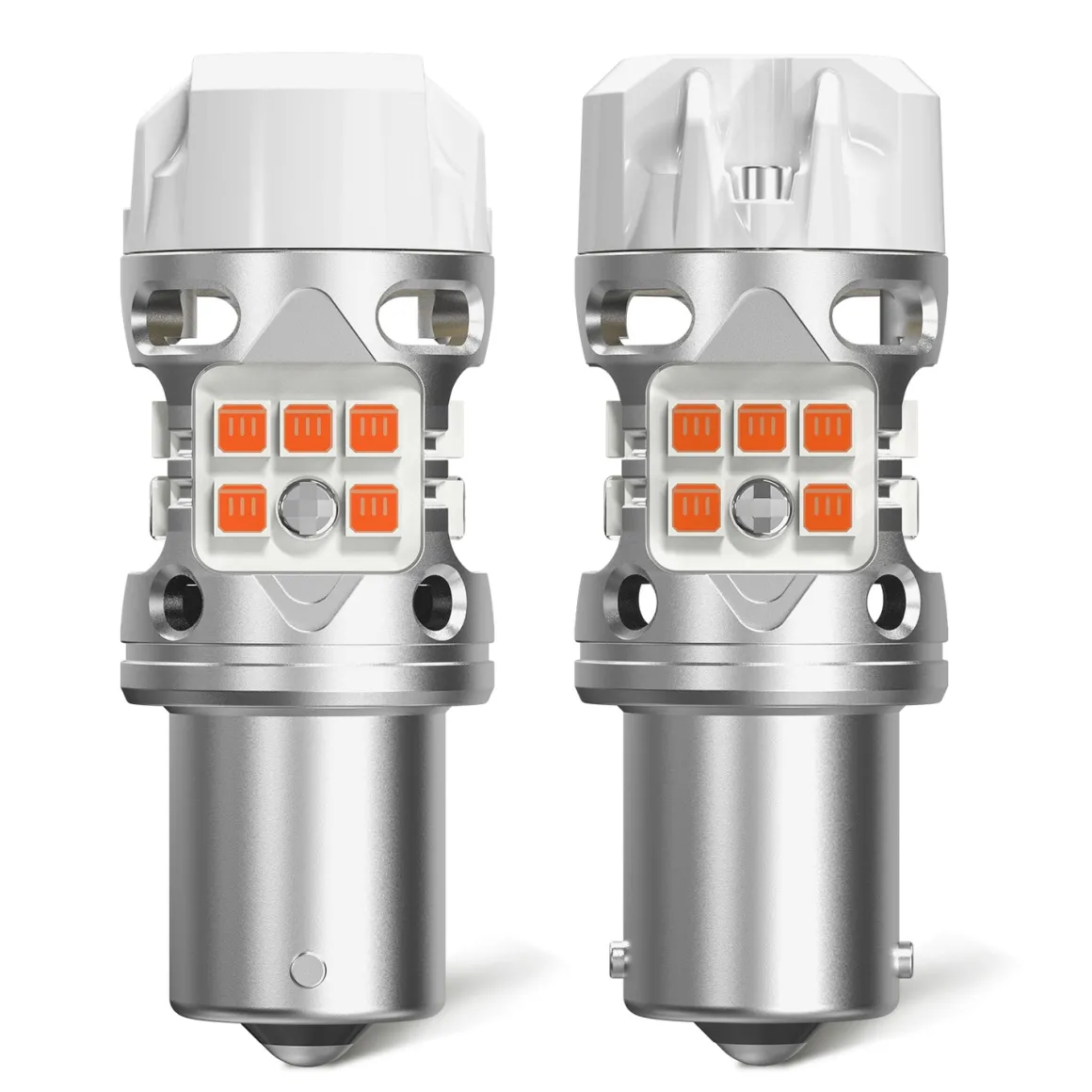 1156 P21W LED Turn Signal Bulbs CanBus-Ready Amber | T3 Series