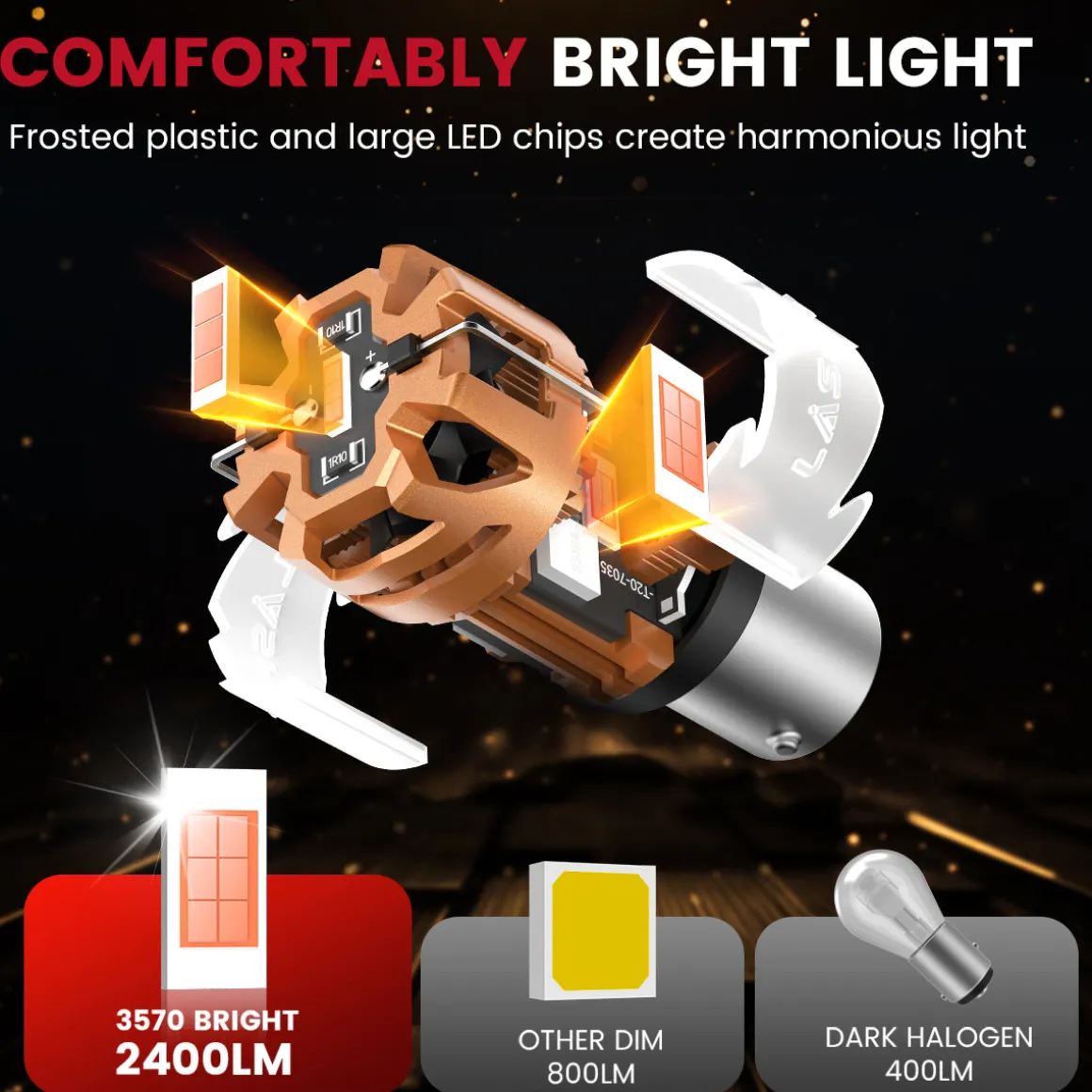 Red 1156 CanBus-Ready Rear Turn Signal Light Brake Light Tail Light LED Bulbs | D2 Series