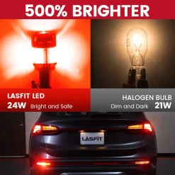 Red 1156 CanBus-Ready Rear Turn Signal Light Brake Light Tail Light LED Bulbs | D2 Series