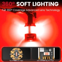 Red 1157 CanBus-Ready Rear Turn Signal Light Brake Light Tail Light LED Bulbs | D2 Series