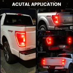 Red 4257 CanBus-Ready Rear Turn Signal Light Brake Light Tail Light LED Bulbs | D2 Series