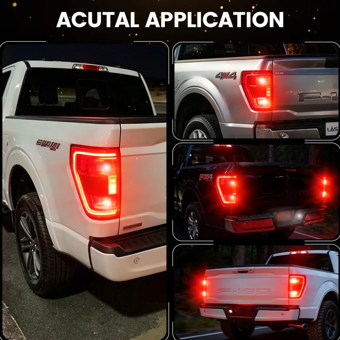Red 4257 CanBus-Ready Rear Turn Signal Light Brake Light Tail Light LED Bulbs | D2 Series
