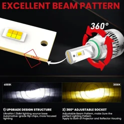 Switchback 60W 5202 2504 PSX24W LD Plus Series | 6,000LM 6000K/3000K LED Fog Light Bulbs