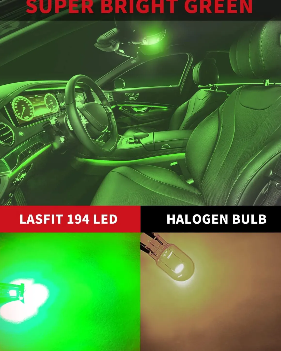 2825 194 168 T10 CANBUS Error Free LED Map Dome Trunk Side Marker Lights | Green, 2 Bulbs
