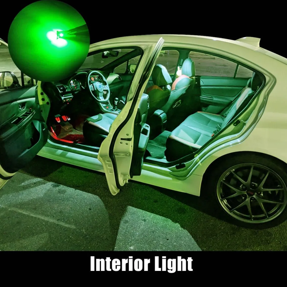 2825 194 168 T10 CANBUS Error Free LED Map Dome Trunk Side Marker Lights | Green, 2 Bulbs