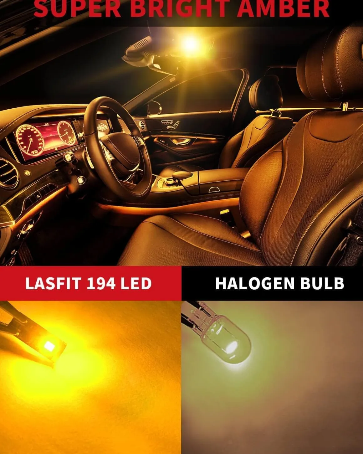 168 194 2825 T10 CANBUS Error Free LED Side Marker Lights Dome Map Bulbs | Amber, 2 Bulbs