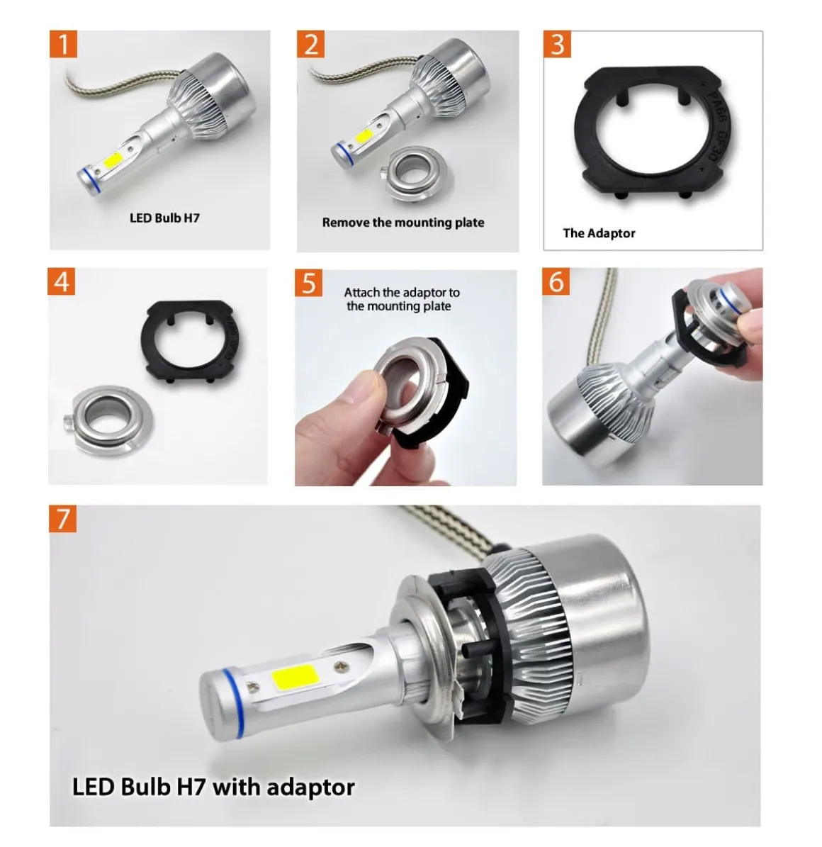 TK121 H7 LED Bulb Retainer Holder Fit for Mazda Lexus Suzuki