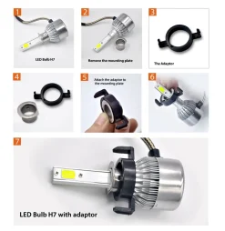 TK103 2x H1 LED Bulb Holder Adapter Retainer Fit for Ford