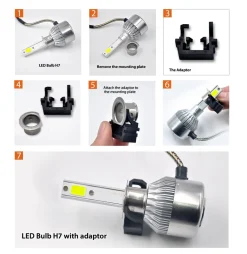 TK115 2x H1 LED Bulb Holder Adapter Retainer Fit for Ford Focus